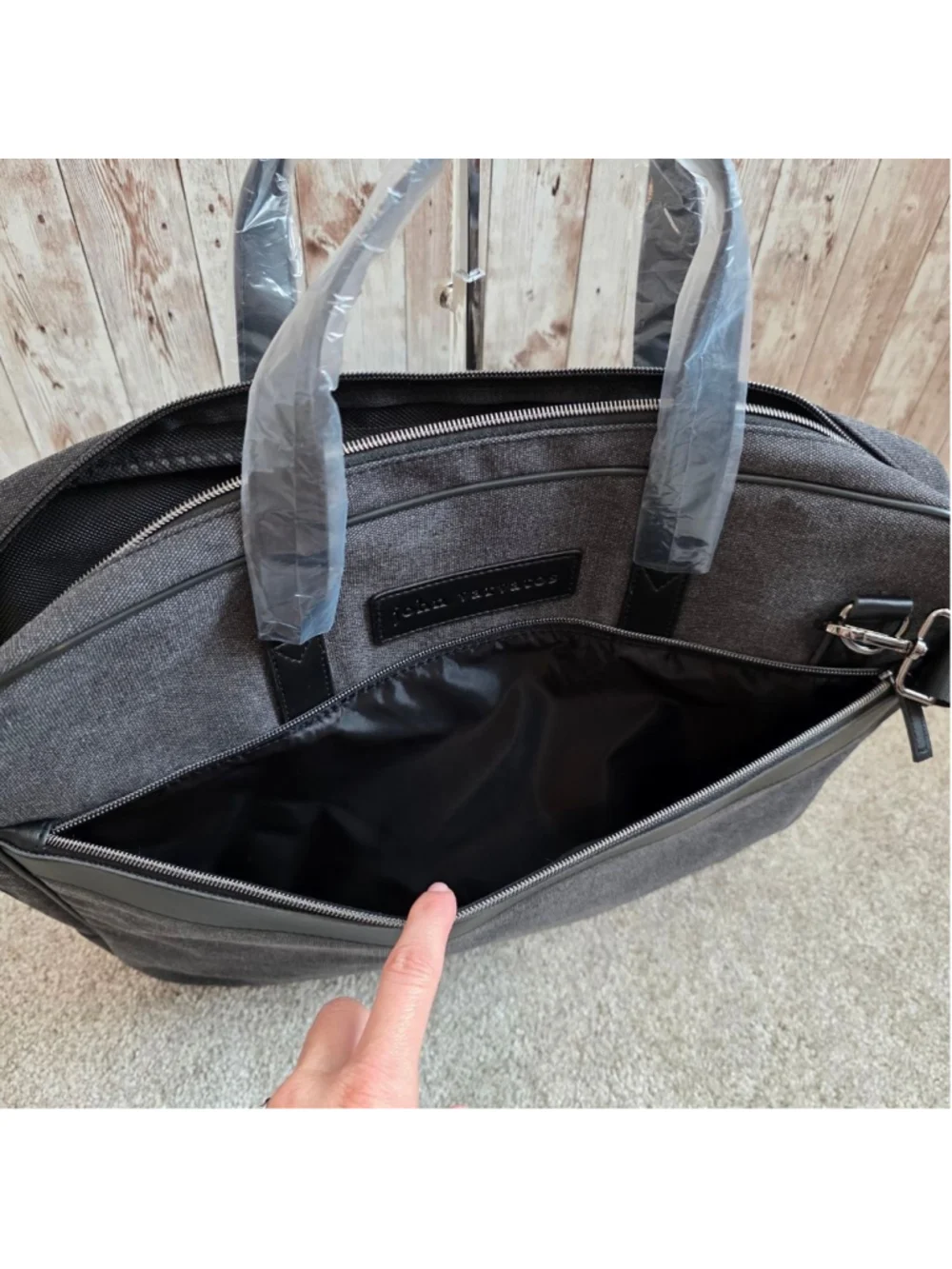 Men's John Varvatos Gray Briefcase NWOT